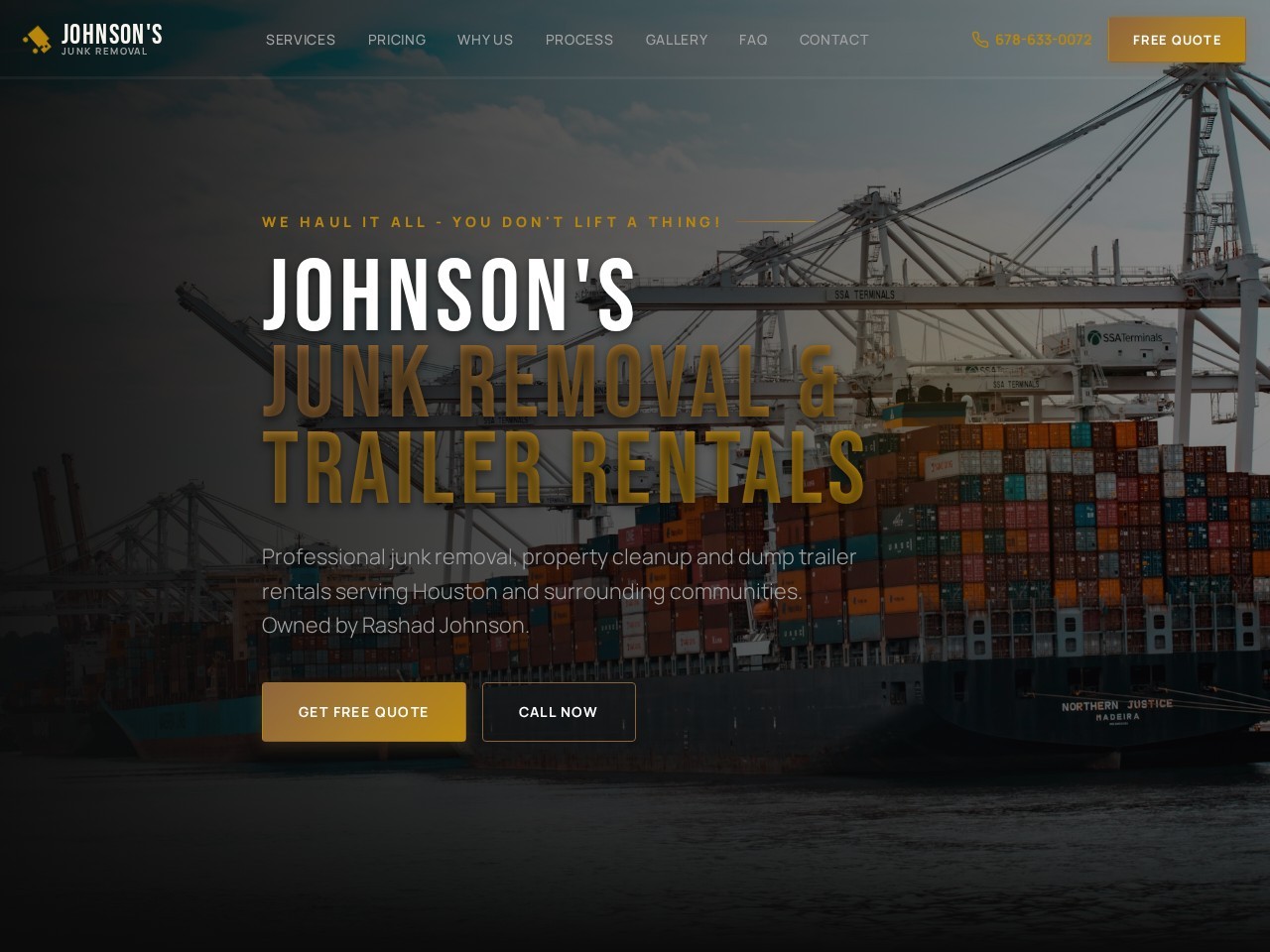 Johnson's Junk Removal live landing preview